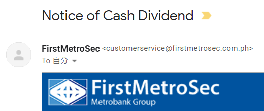 配当金　Cash Dividend 　2020年11月