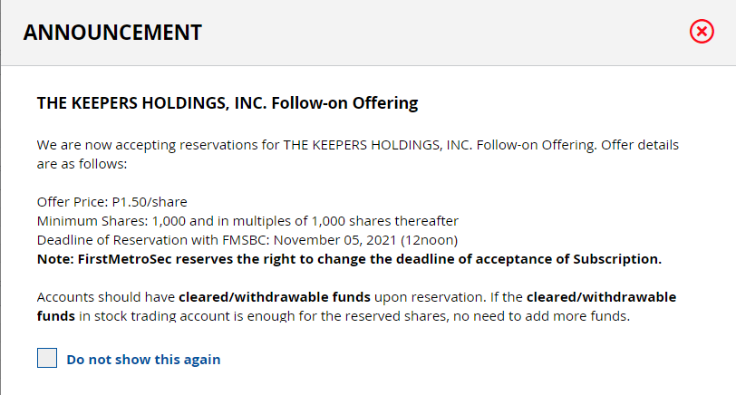 KEEPR(The Keepers Holdings,Inc)のFOOを申し込んでみた