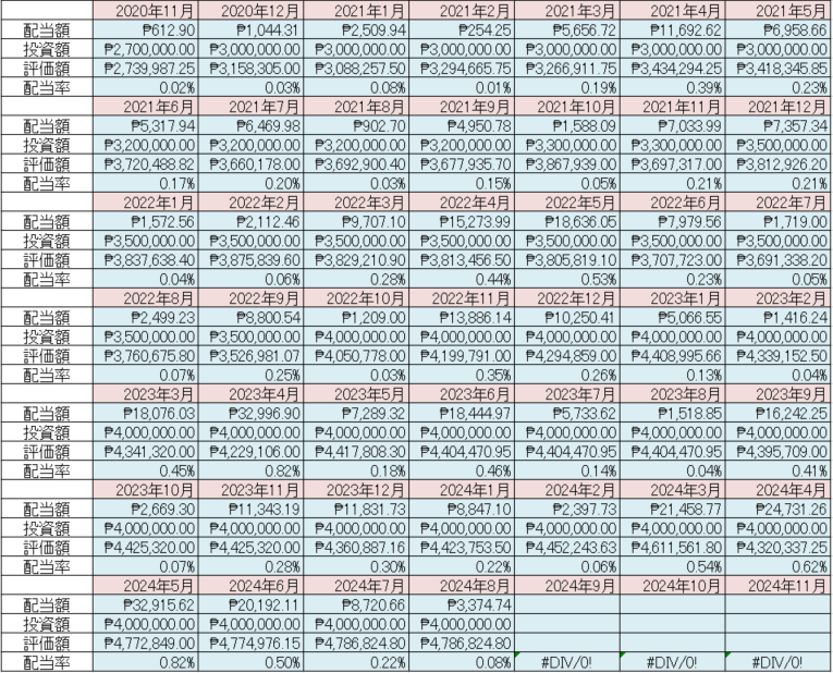 フィリピン株 配当金 Cash Dividend 2024年8月