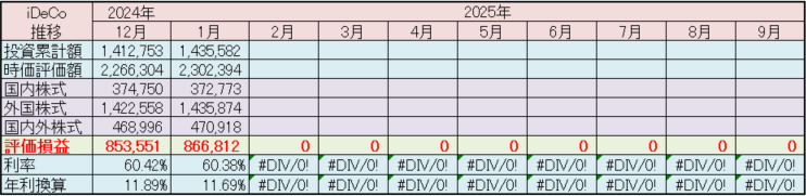 iDeCo 運用状況 2025年1月