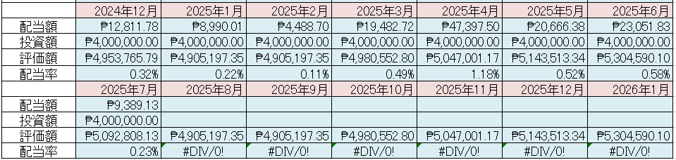 フィリピン株 配当金 Cash Dividend 2025年7月