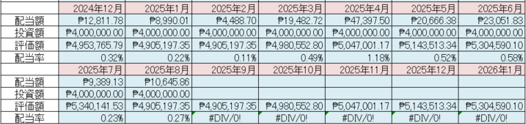 フィリピン株 配当金 Cash Dividend 2025年8月