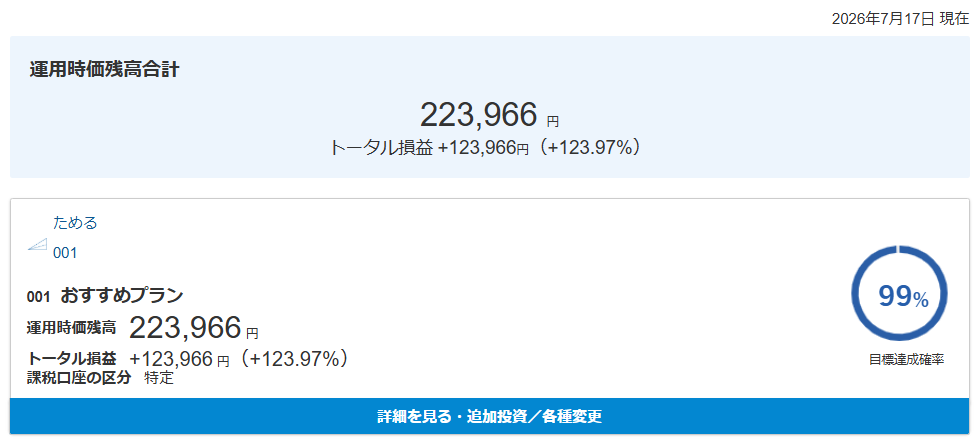 マネックス証券 ONCOMPASS 運用状況 2026年7月