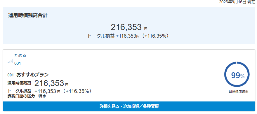 マネックス証券 ONCOMPASS 運用状況 2026年9月